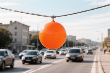 Не камеры и не глушилки: россиянам объяснили, зачем на проводах над дорогами стали вешать цветные шары
