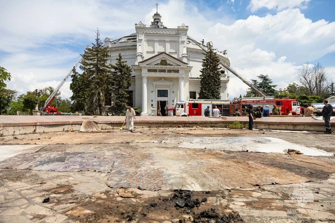 Место пожара ГУ МЧС России по Севастополю
